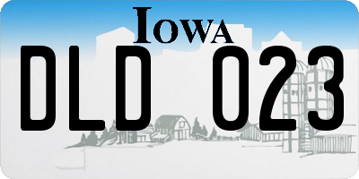 IA license plate DLD023