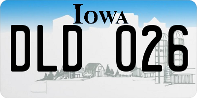 IA license plate DLD026