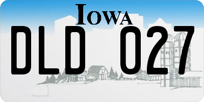 IA license plate DLD027