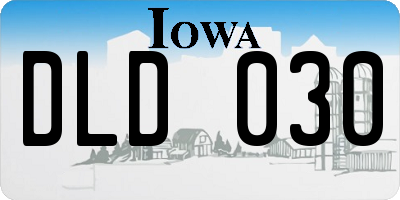 IA license plate DLD030