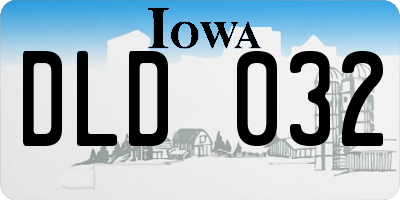 IA license plate DLD032