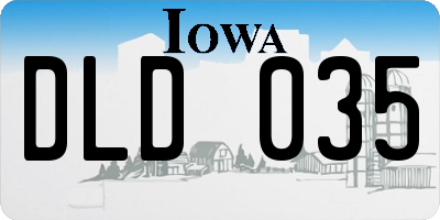 IA license plate DLD035