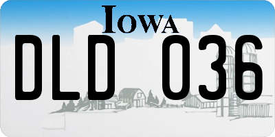 IA license plate DLD036