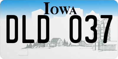 IA license plate DLD037