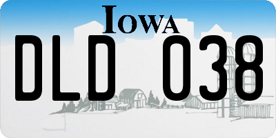 IA license plate DLD038