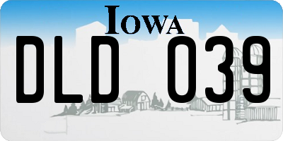 IA license plate DLD039