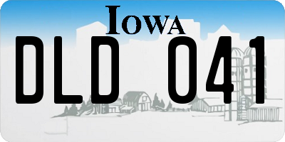 IA license plate DLD041