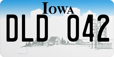 IA license plate DLD042