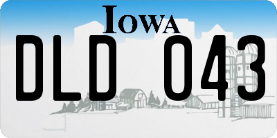 IA license plate DLD043