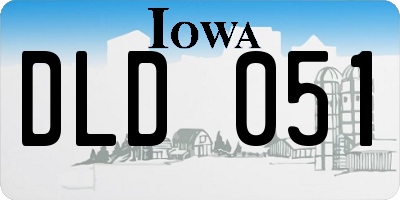 IA license plate DLD051