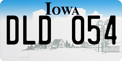 IA license plate DLD054