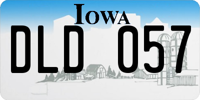 IA license plate DLD057