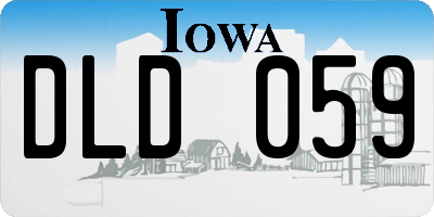 IA license plate DLD059