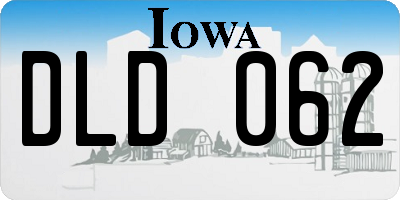 IA license plate DLD062