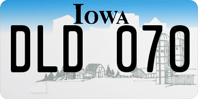 IA license plate DLD070