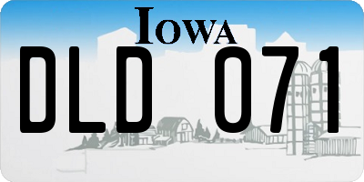 IA license plate DLD071