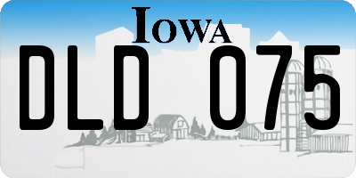 IA license plate DLD075
