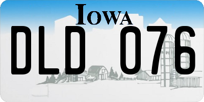 IA license plate DLD076