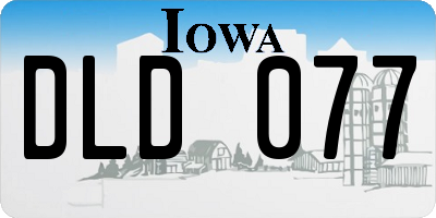 IA license plate DLD077