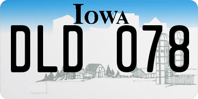 IA license plate DLD078