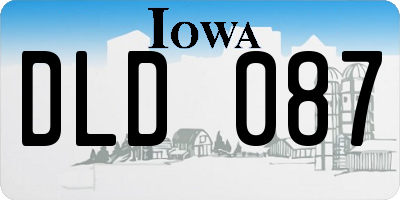 IA license plate DLD087