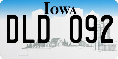 IA license plate DLD092