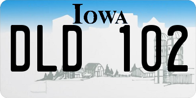 IA license plate DLD102