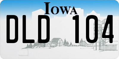 IA license plate DLD104
