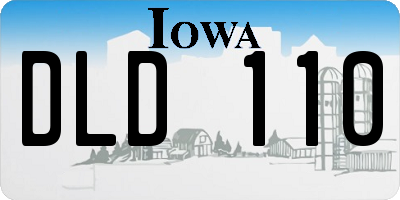 IA license plate DLD110