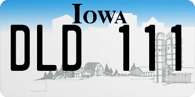 IA license plate DLD111