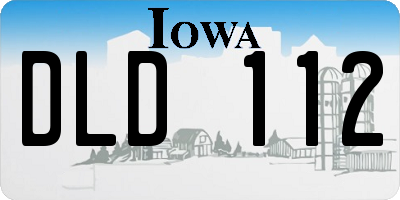 IA license plate DLD112