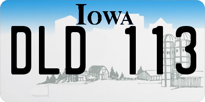 IA license plate DLD113
