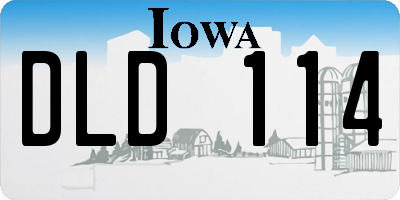 IA license plate DLD114