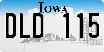 IA license plate DLD115