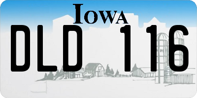 IA license plate DLD116