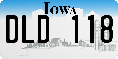 IA license plate DLD118