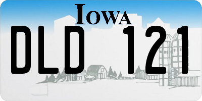 IA license plate DLD121