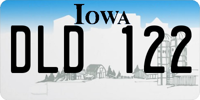 IA license plate DLD122