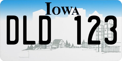 IA license plate DLD123