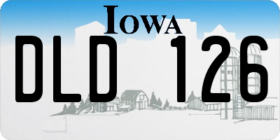IA license plate DLD126