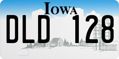 IA license plate DLD128