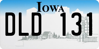 IA license plate DLD131