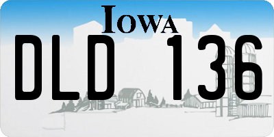IA license plate DLD136