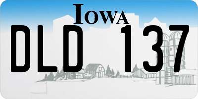 IA license plate DLD137