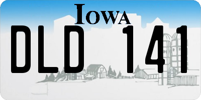 IA license plate DLD141