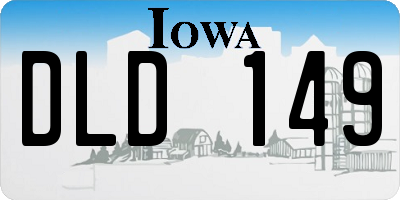 IA license plate DLD149