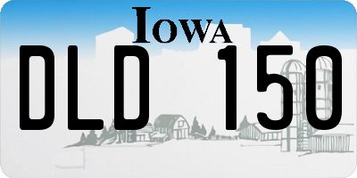 IA license plate DLD150