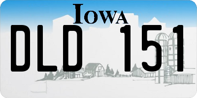 IA license plate DLD151