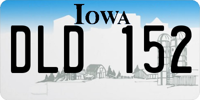 IA license plate DLD152
