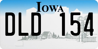 IA license plate DLD154